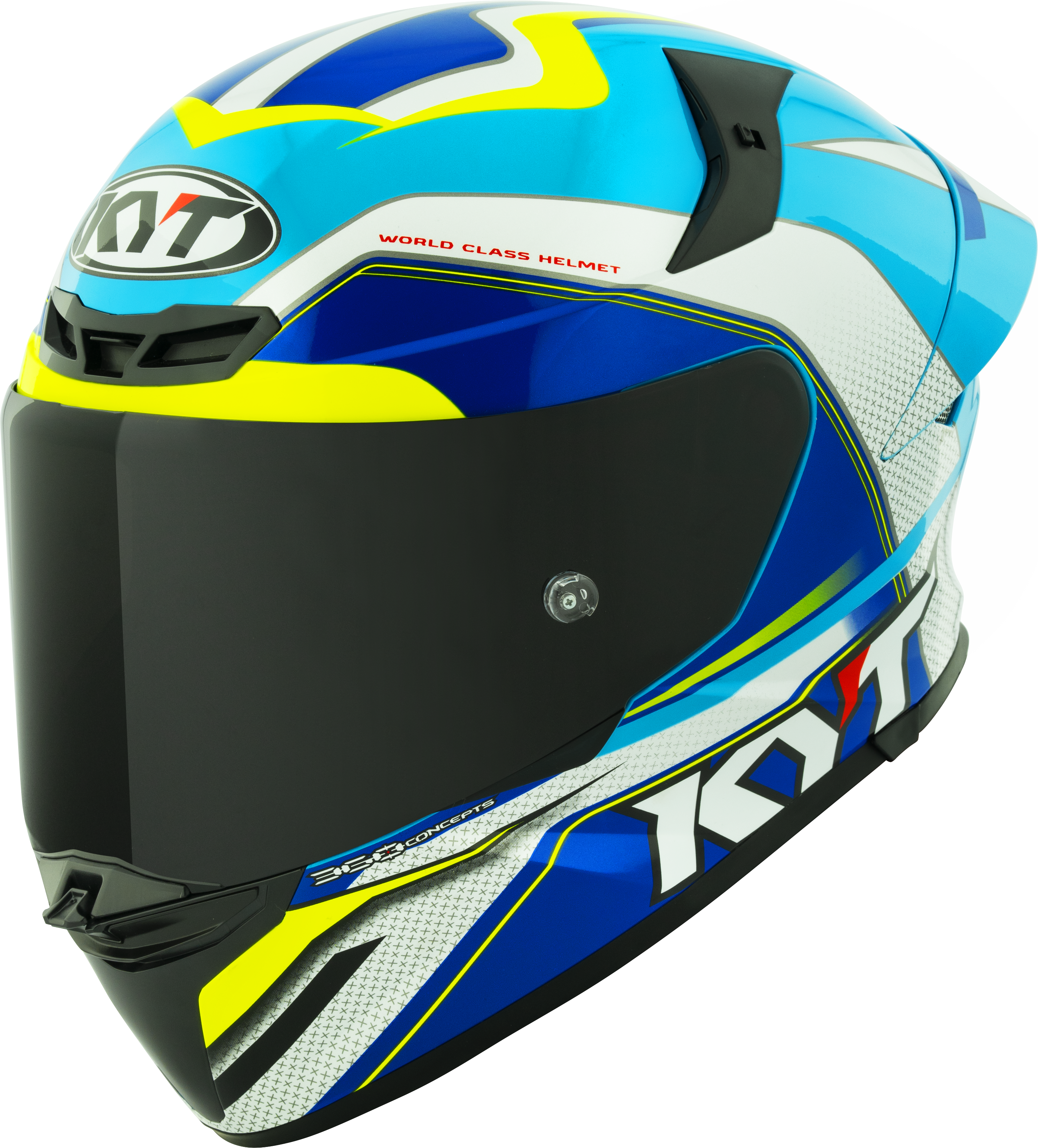 KYT TT-Revo Capacete Grand Prix Branco Azul Claro Y6TR0004 