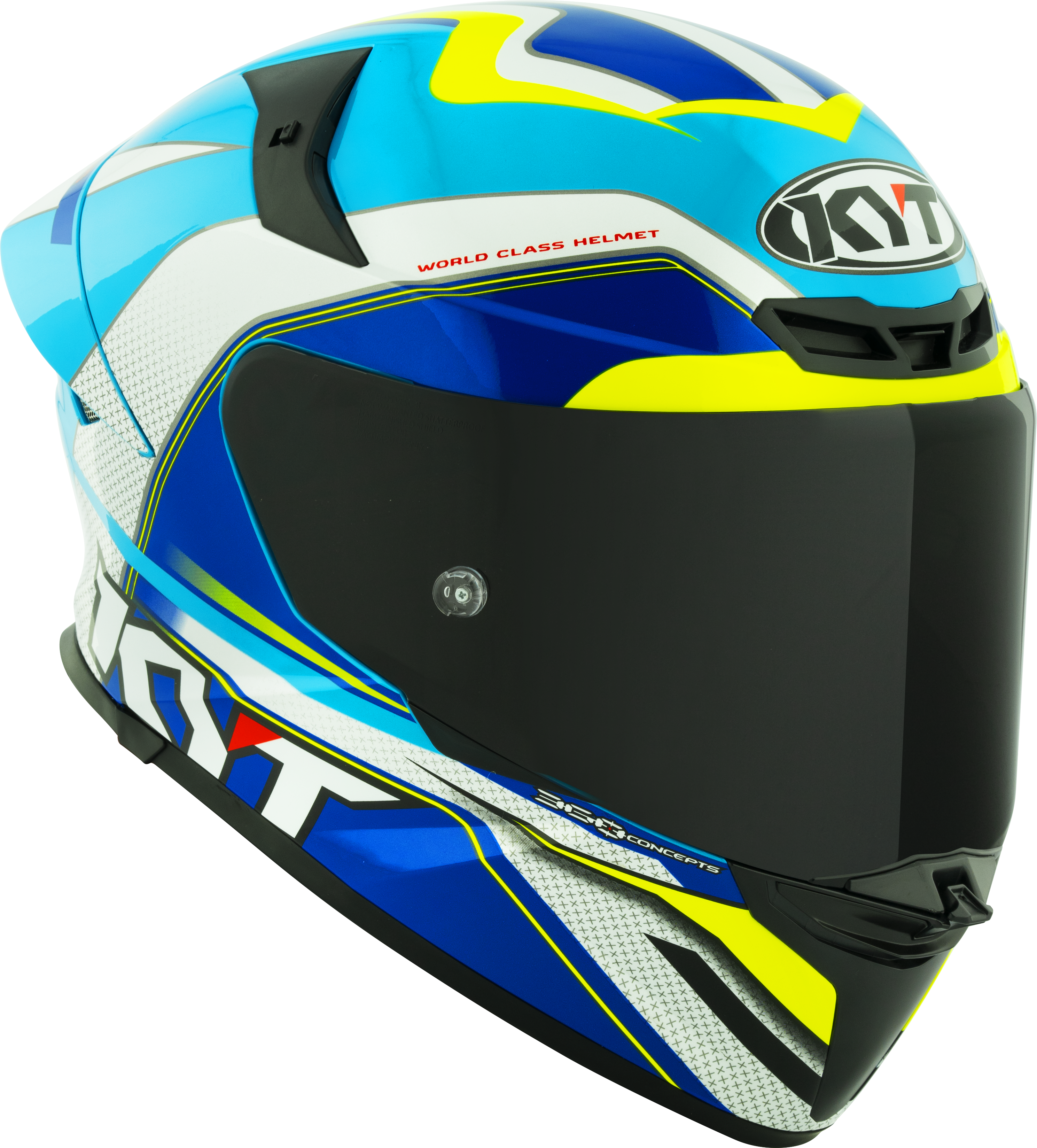 KYT TT-Revo Capacete Grand Prix Branco Azul Claro Y6TR0004 