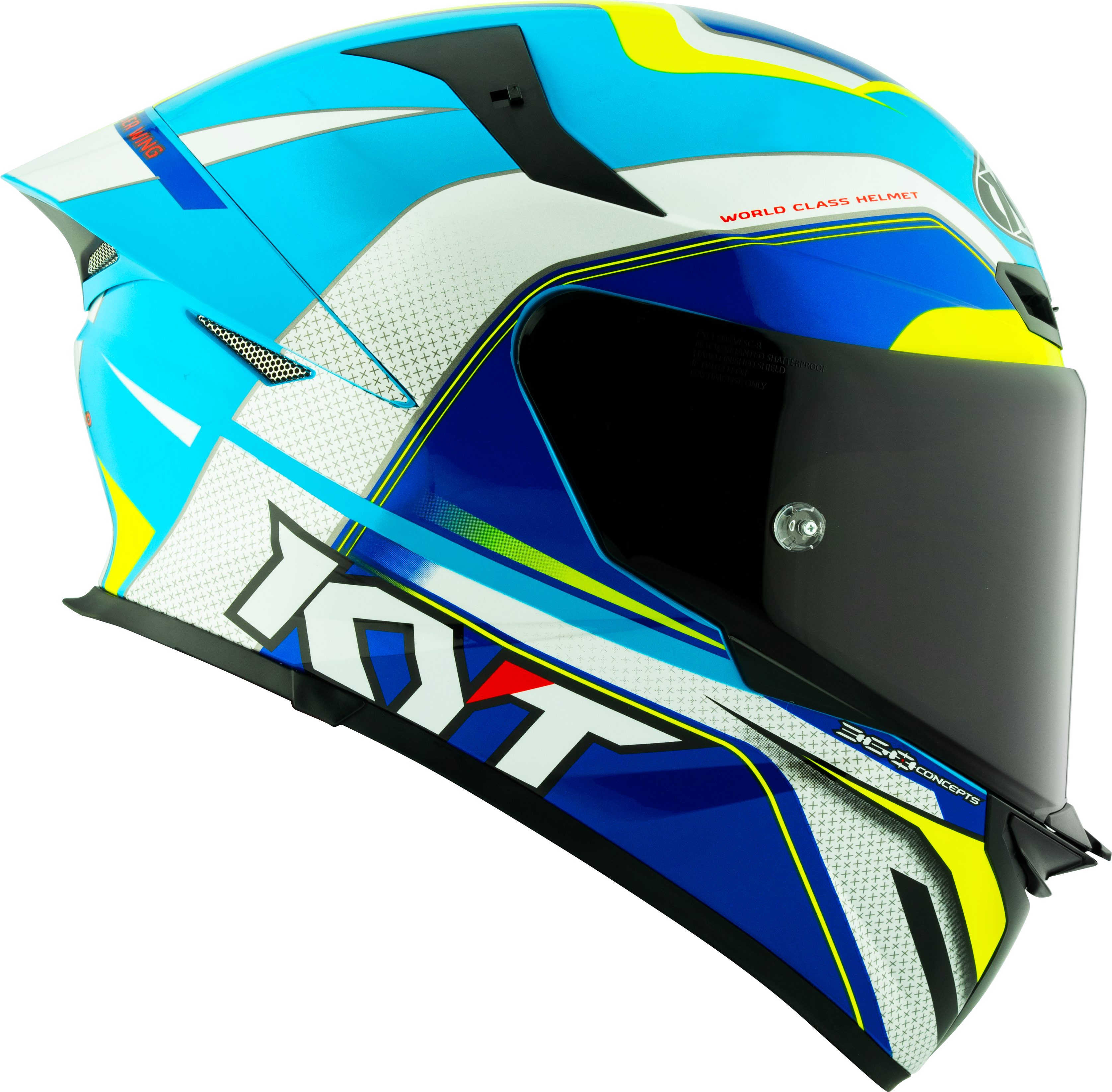 KYT TT-Revo Capacete Grand Prix Branco Azul Claro Y6TR0004 
