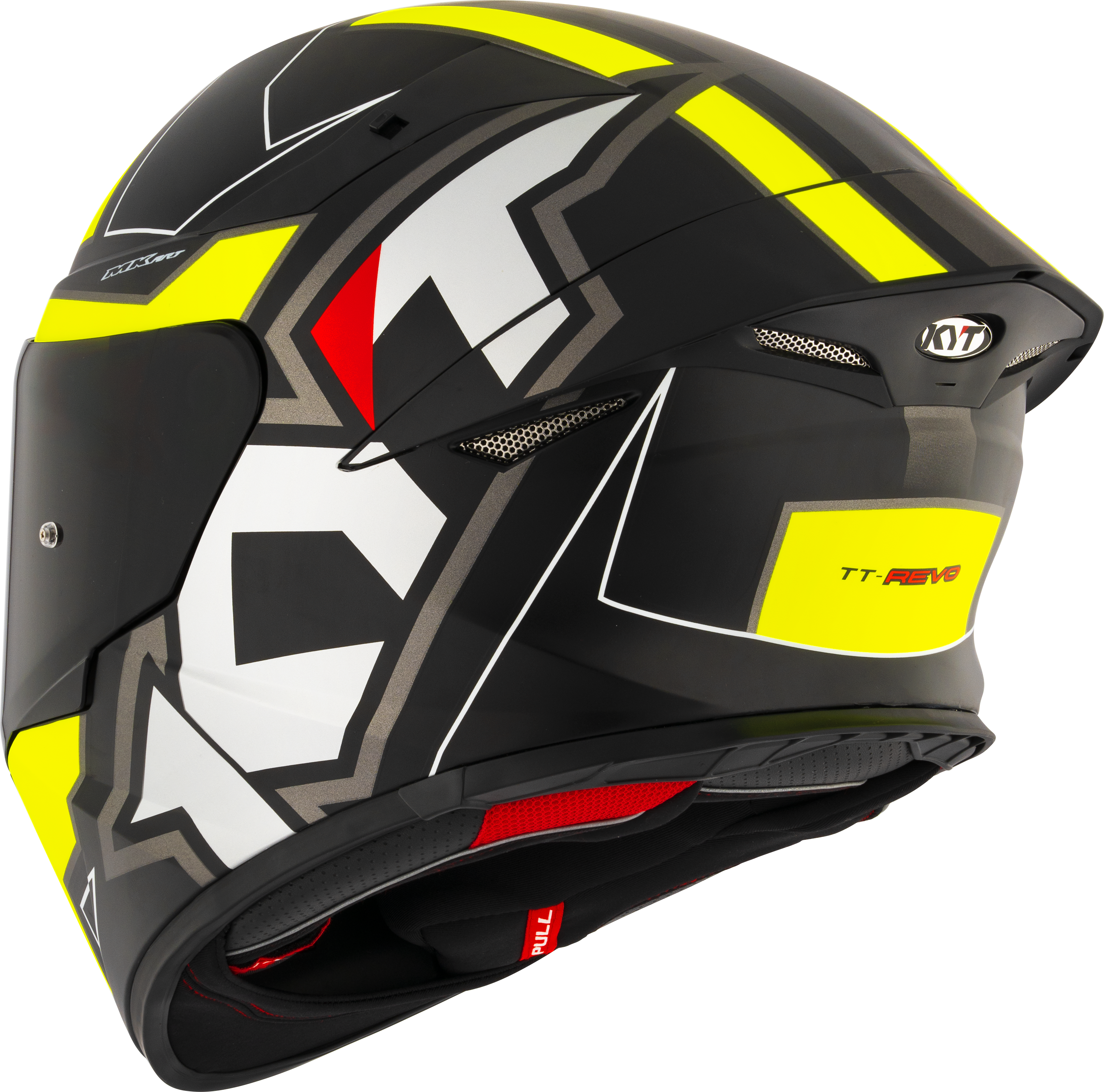 KYT TT-Revo Capacete Electron Preto Amarelo mate Y6TR0007 