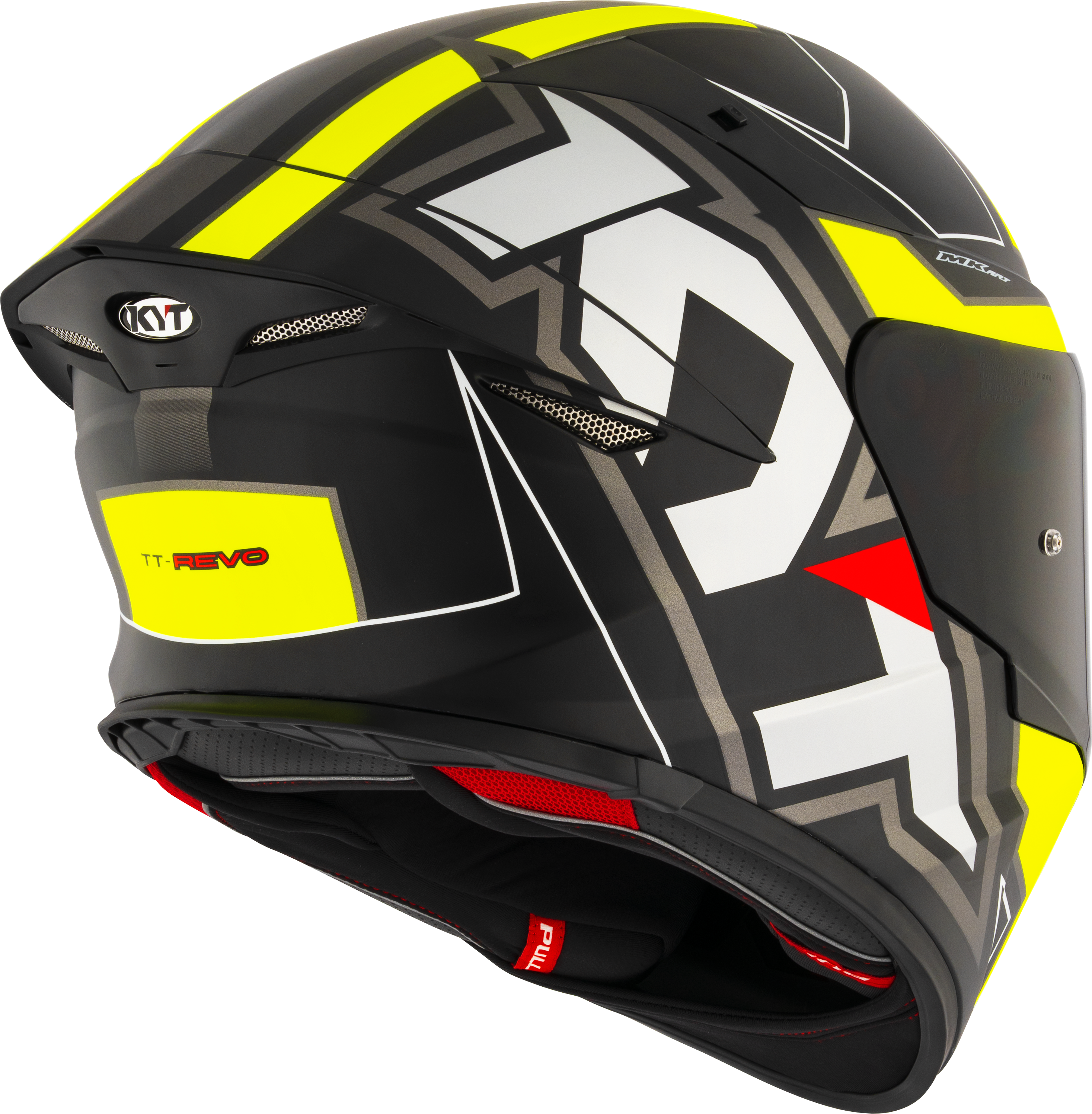 KYT TT-Revo Capacete Electron Preto Amarelo mate Y6TR0007 