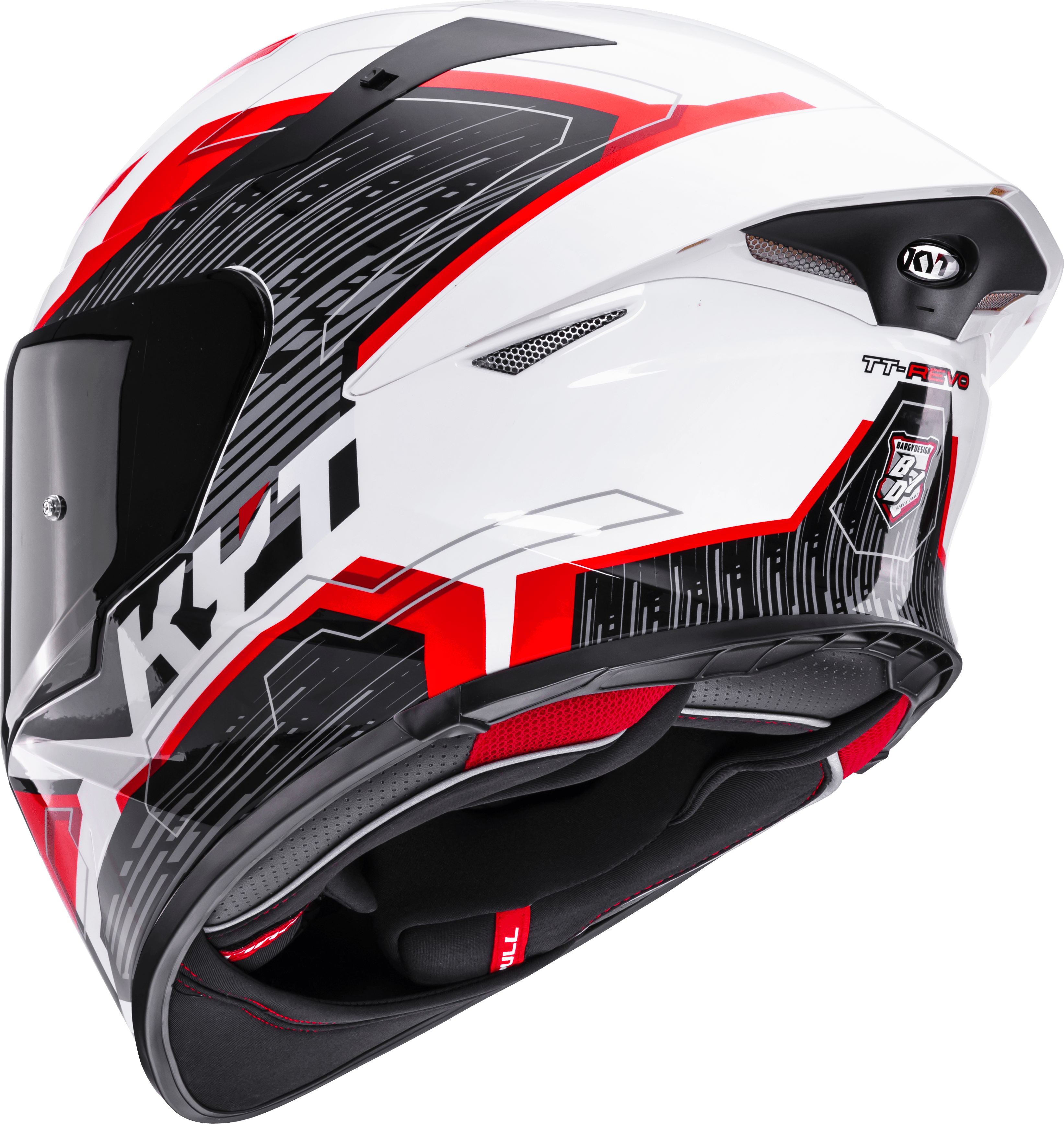 KYT TT-Revo Capacete Speeding Branco / Vermelho Y6TR0051 