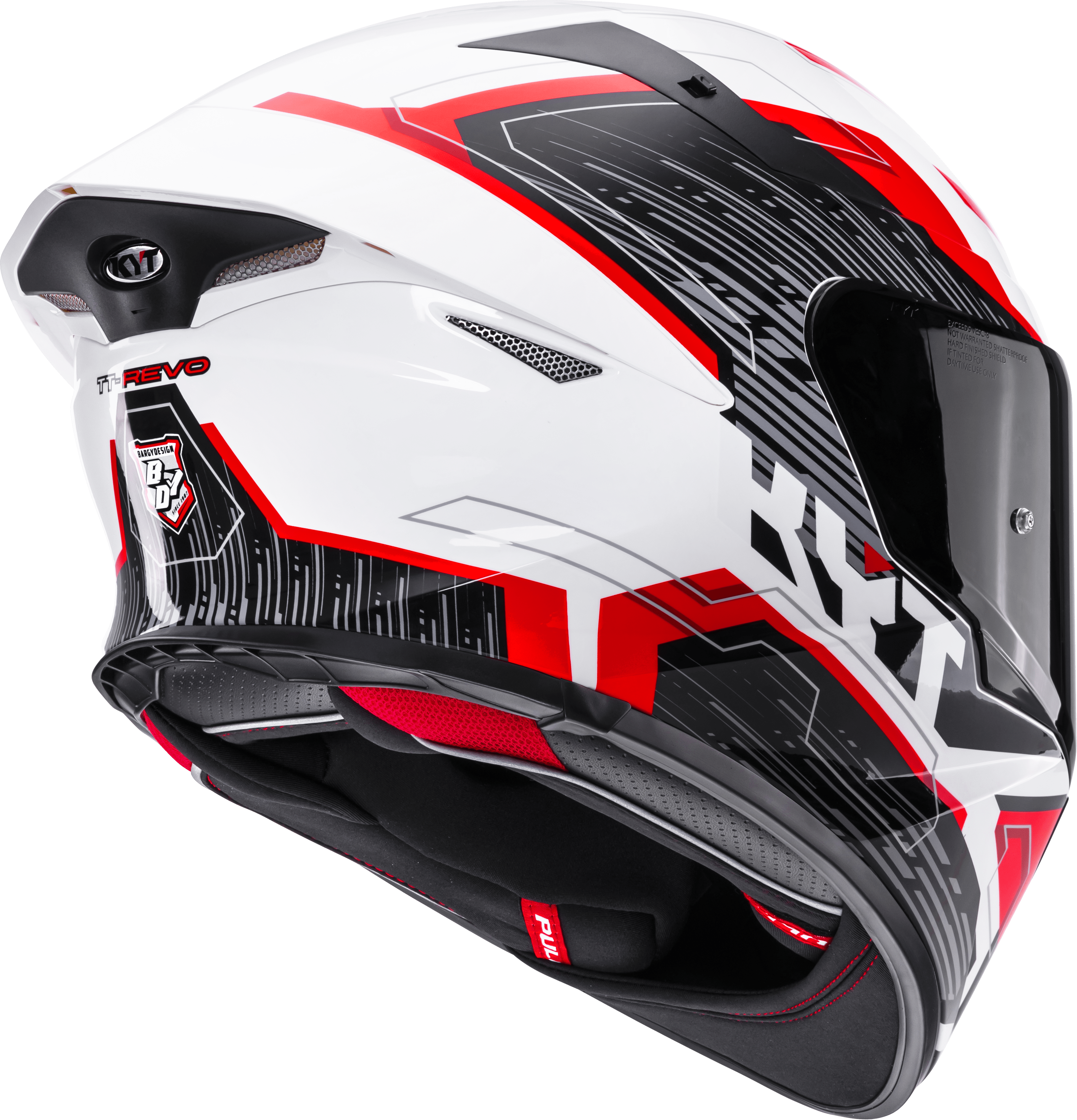 KYT TT-Revo Capacete Speeding Branco / Vermelho Y6TR0051 