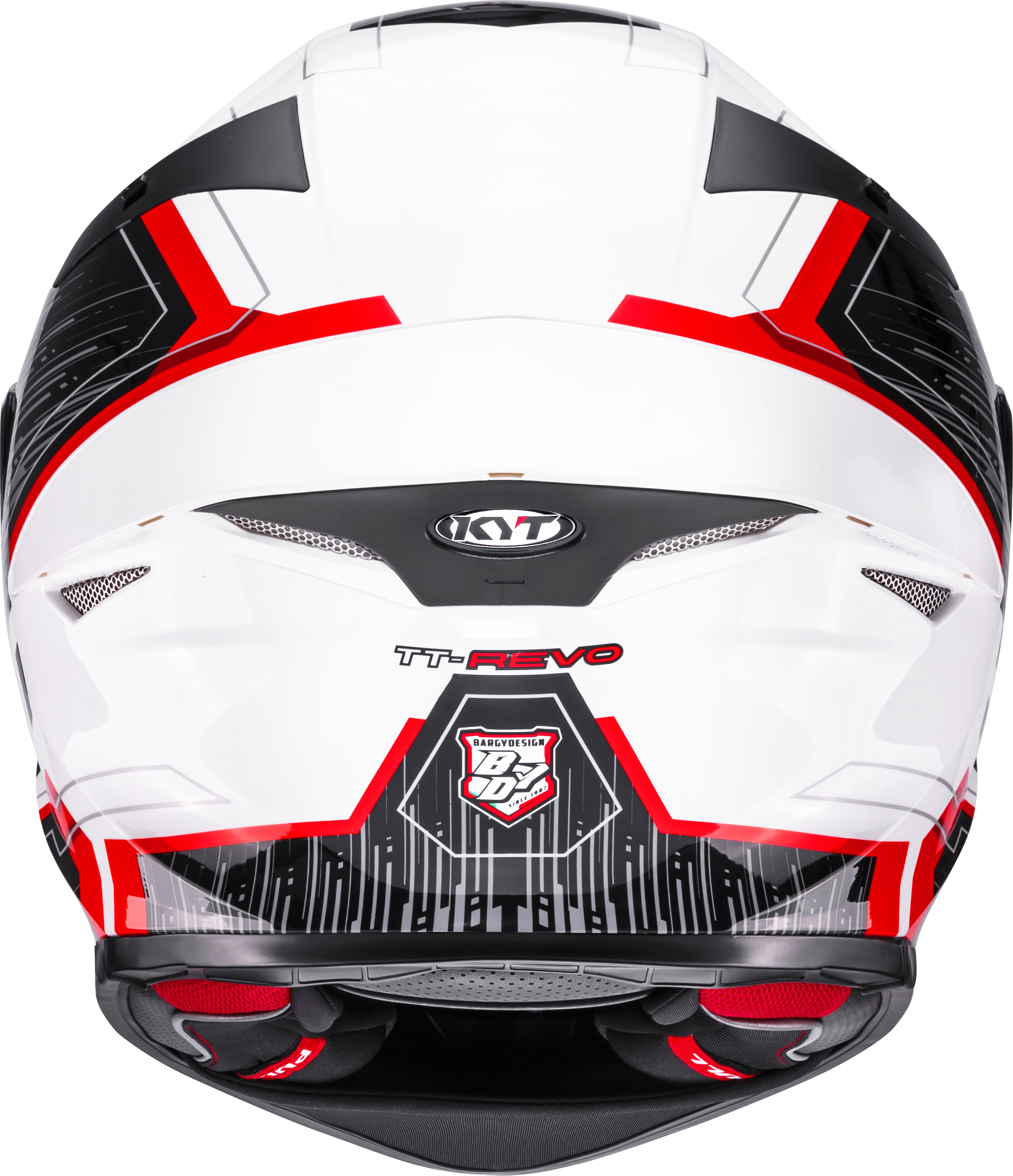 KYT TT-Revo Capacete Speeding Branco / Vermelho Y6TR0051 
