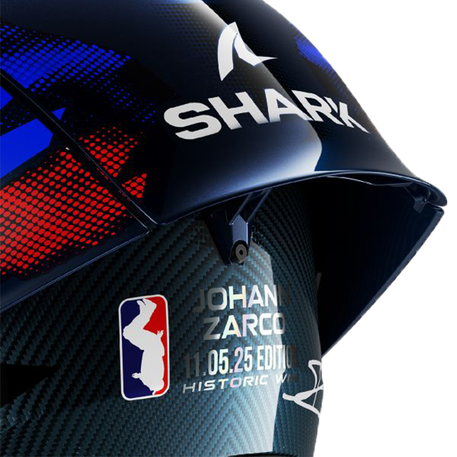Shark Aeron GP Capacete FIM 1 Racing Johann Zarco Réplica Victory 2025 
