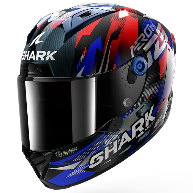 Shark Aeron Capacete Johann Zarco Réplica GP de França – Carbono Azul Cromado 