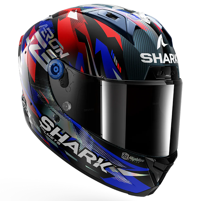 Shark Aeron Capacete Johann Zarco Réplica GP de França – Carbono Azul Cromado 