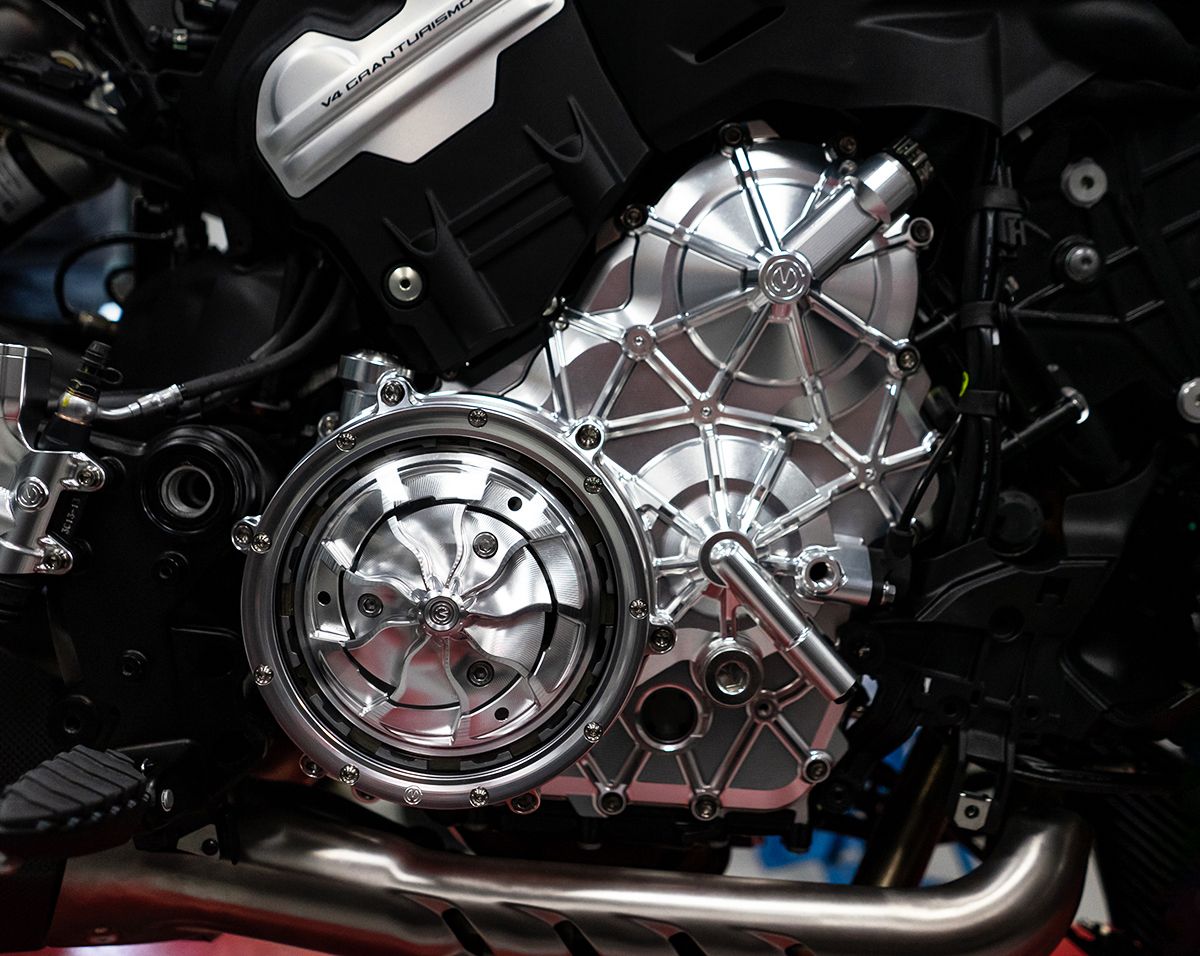 Carcaça de motor em alumínio direita com parafusos de titânio Motocorse Ducati Panigale V4/S/R (18-24) 