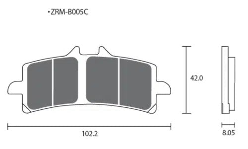 ZCOO B005 EXC Endurance Racing-Pastilhas de Travão para Brembo M4/M50 e GP4-RX | B005EXC 