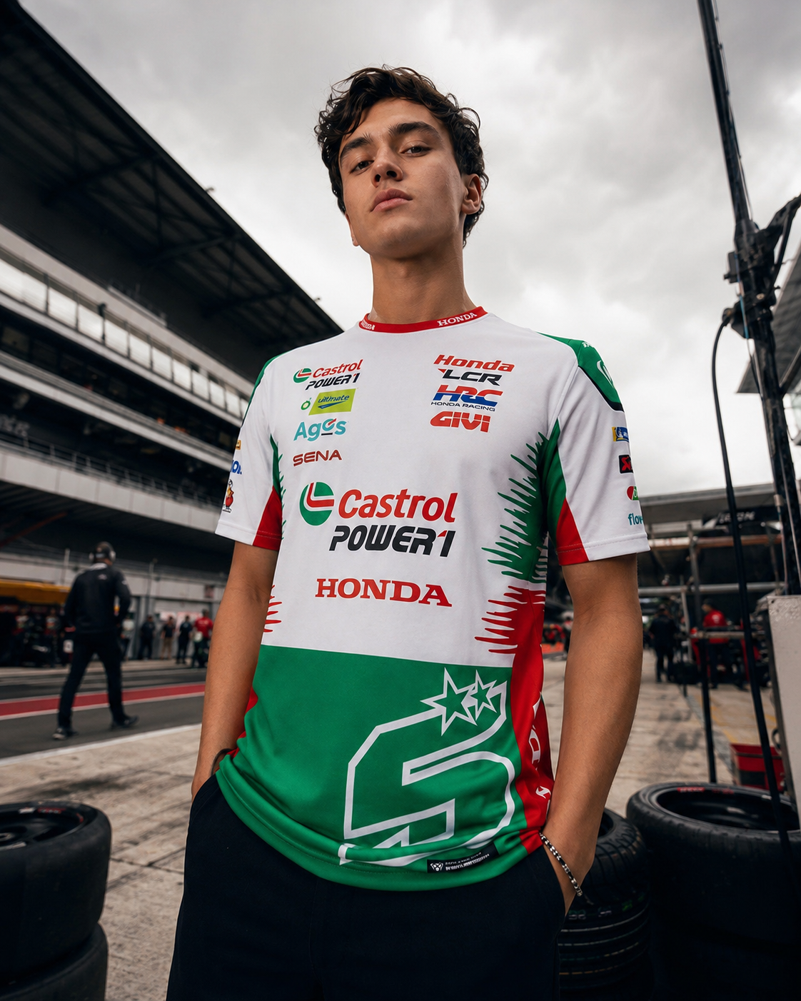 LCR Honda Racing Team Réplica T-Shirt Homem Johann Zarco #5 2026 IXON 