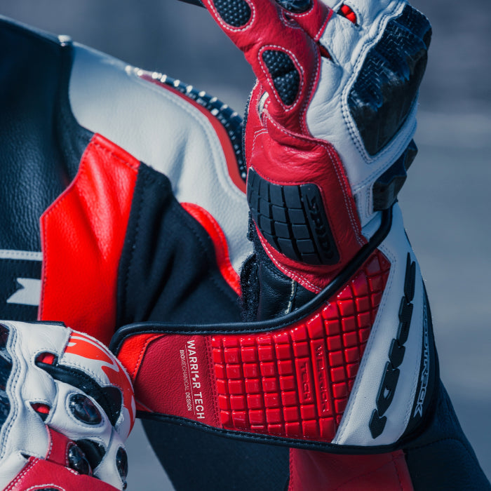 Spidi Carbo Track Evo Luvas de Couro para Motociclismo | Homens | Vermelho | A203014 
