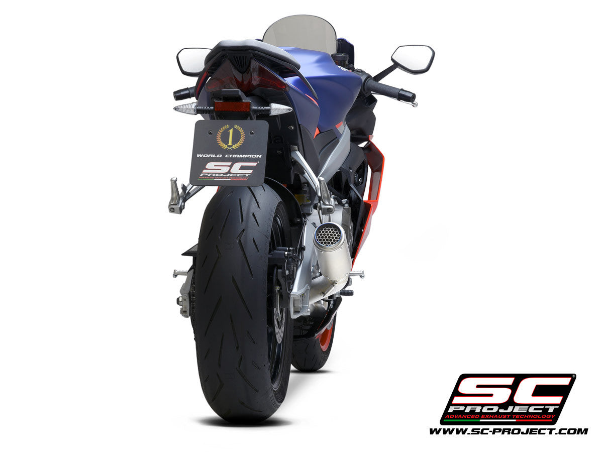 Sistema de escape completo em aço inoxidável SC-Project 2-1 CR-T para Aprilia RS 660 (20-24) 