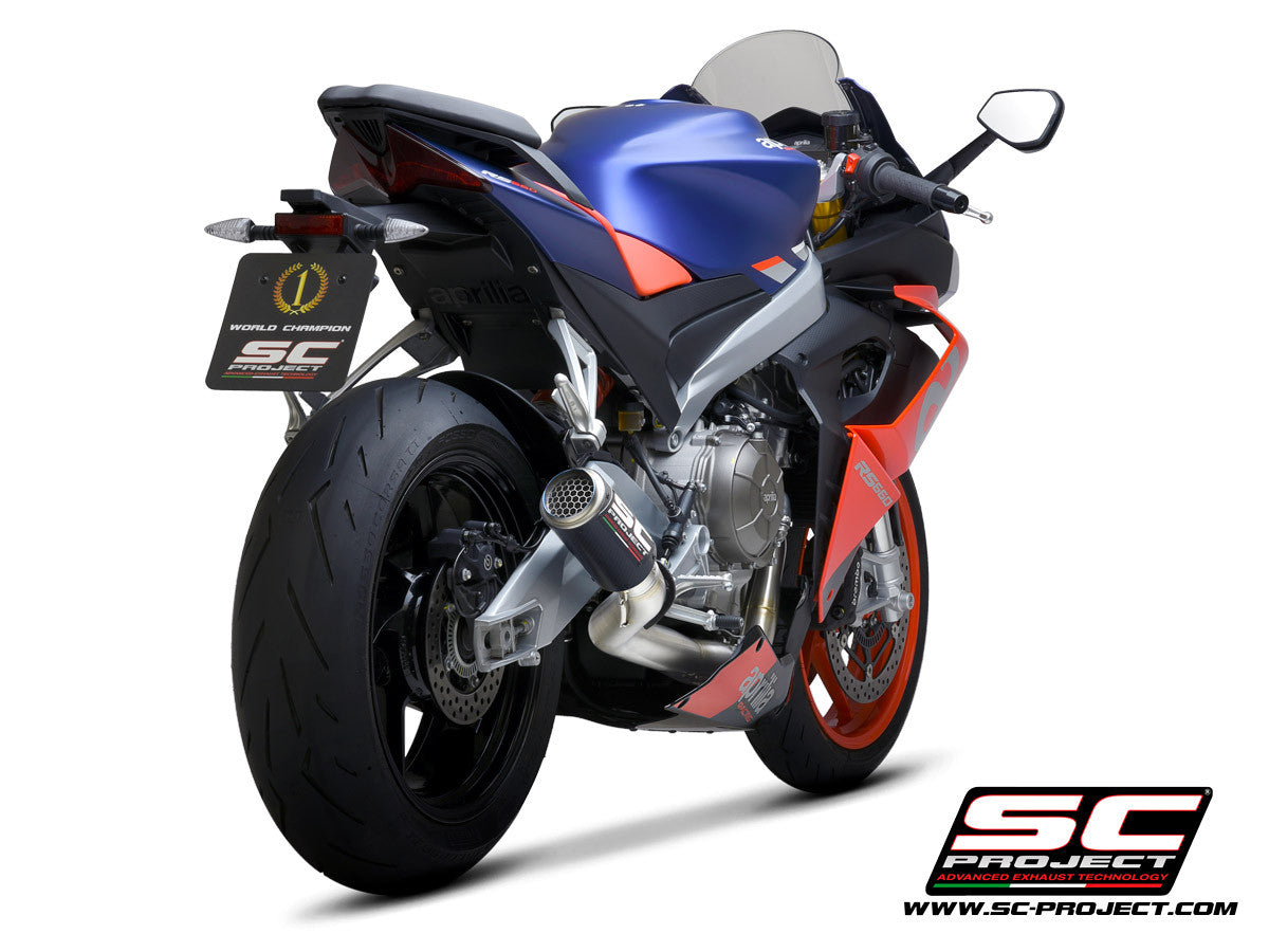 Sistema de escape completo em aço inoxidável SC-Project 2-1 CR-T para Aprilia RS 660 (20-24) 