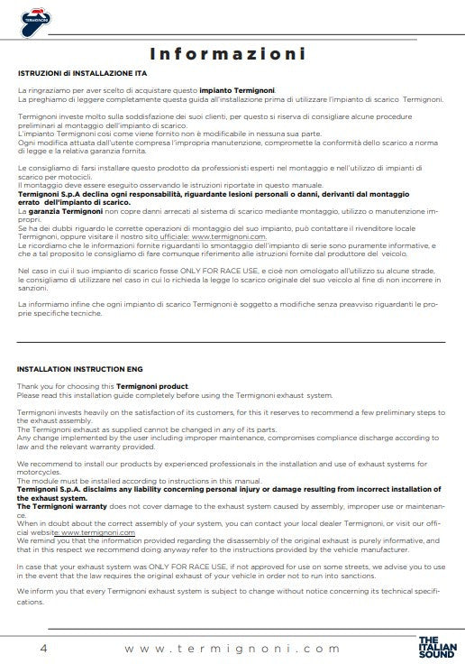 Termignoni tubo de substituição de catalisador para Ducati Panigale 959 (16-19) D16909430IXX 