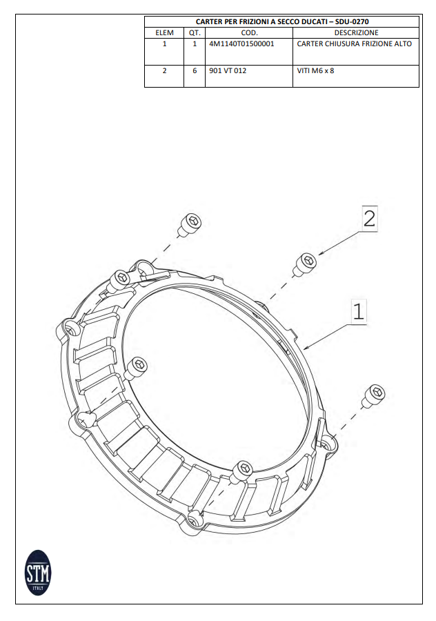 STM EVO GP Embreagem a seco Ducati Panigale 1199/1299 KTT-0500 