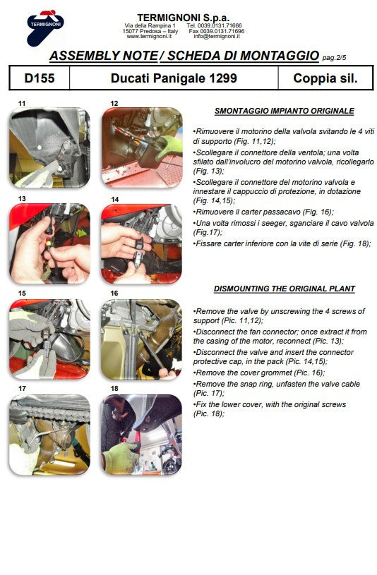 Kit Slip-On Termignoni em Carbono para Ducati Panigale 899 (13-16) D155102CPT+D155Y 