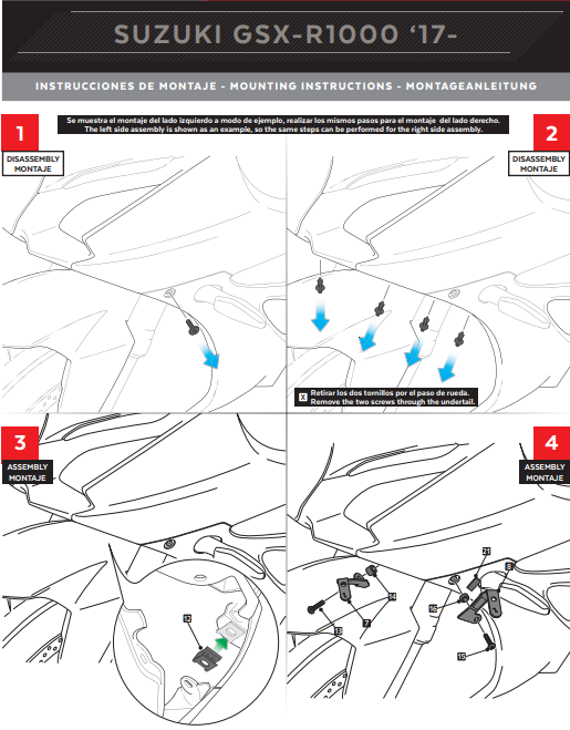 Spoilers Puig Winglets Downforce Suzuki GSX-R 1000 (17-23) 9738 