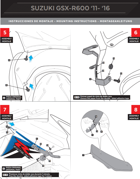 Spoilers de Asa Puig para Aumento de Downforce Suzuki GSX-R 600/750 (11-16) 3163 