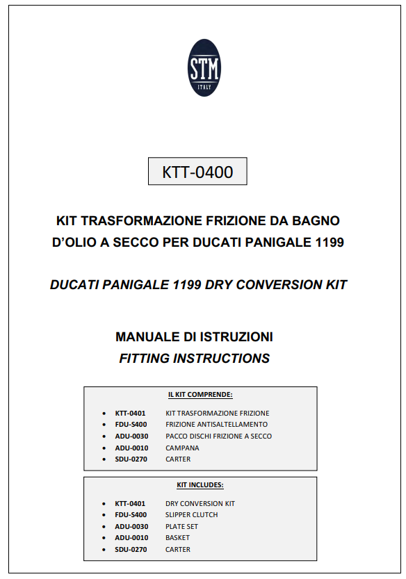 STM EVO SBK Embreagem a Seco Ducati Panigale 1199/1299 KTT-0400 