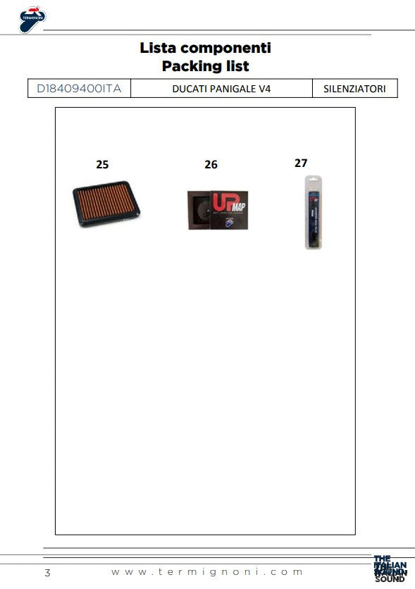 Kit Slip-On Termignoni para Ducati Panigale V4/S/R (18-24) D18409400ITA 