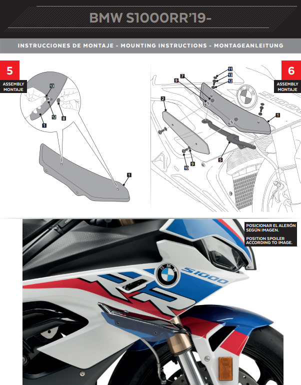 Spoilers de Asa Puig Downforce BMW S1000RR K67 (19-22) 3636 