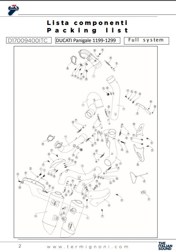 Sistema de escape completo Termignoni Force Ducati Panigale 1299/S (15-18) D17009400ITC 