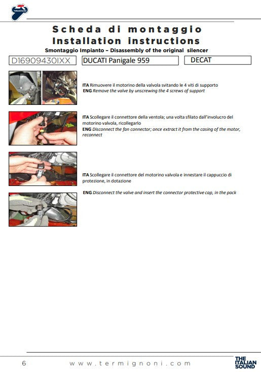 Termignoni tubo de substituição de catalisador para Ducati Panigale 959 (16-19) D16909430IXX 