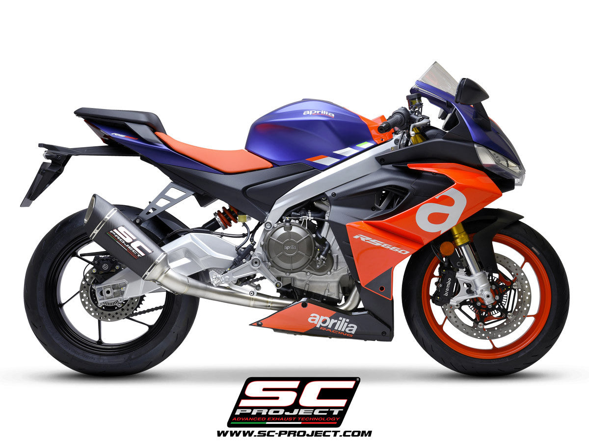 Sistema de escape completo SC-Project Trofeo Titan 2-1 SC1-R Aprilia RS 660 (20-24) A23A-PTC90 