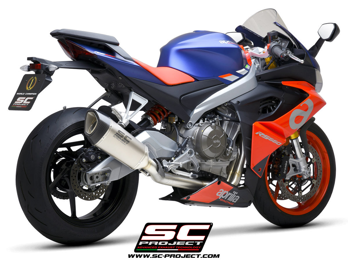 Sistema de escape completo em aço inoxidável SC-Project 2-1 SC1-R para Aprilia RS 660 (20-24) A23A-KC90 