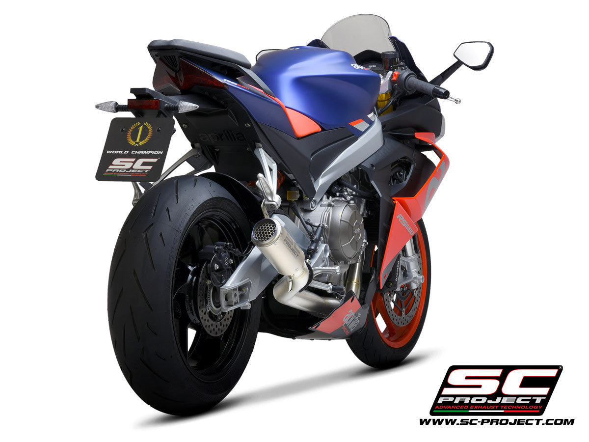 Sistema de escape completo em aço inoxidável SC-Project 2-1 CR-T para Aprilia RS 660 (20-24) 