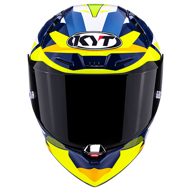 KYT R1R Capacete de Corrida Carbono Diamante Azul / Amarelo Y6R10005 