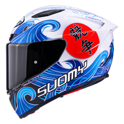 Capacete Suomy Track-1 Waves Branco K6T10025 