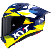 KYT R1R Capacete de Corrida Carbono Diamante Azul / Amarelo Y6R10005 