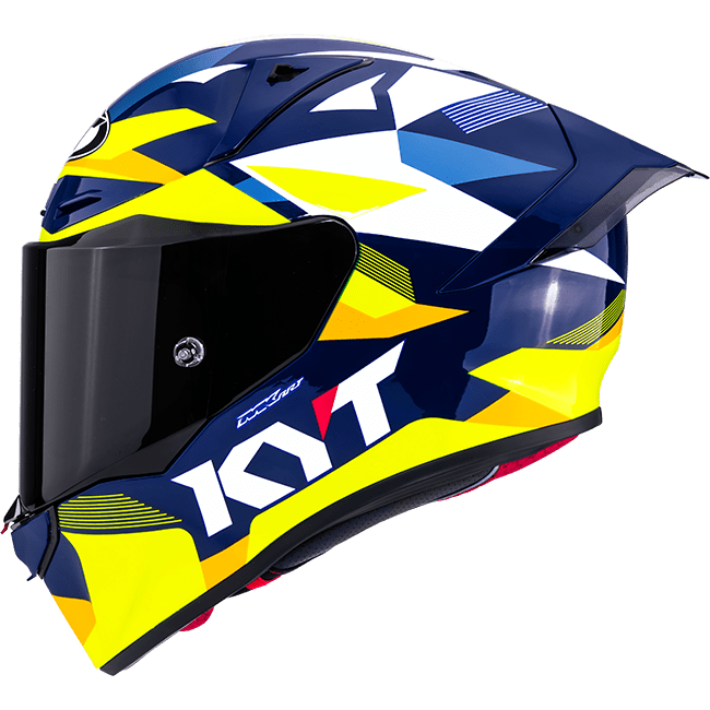 KYT R1R Capacete de Corrida Carbono Diamante Azul / Amarelo Y6R10005 