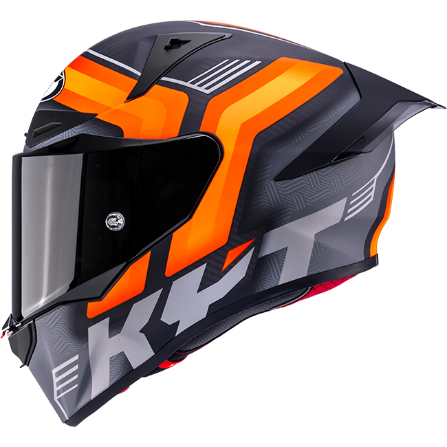 KYT R1R Capacete de Corrida Carbono Acelerador Mate Laranja Y6R10001 