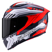 Suomy Track-1 Capacete Framework Branco/Vermelho K6T10022 
