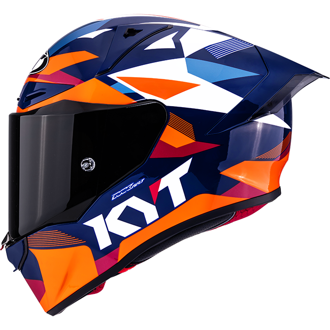 KYT R1R Capacete de Corrida Carbono Diamante Azul / Laranja Y6R10006 