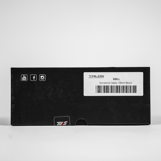 Talos X80 SBK Racing Monoblock P4 34/38 108mm Pinça de travão dianteira esquerda | X80.108.HD.L 