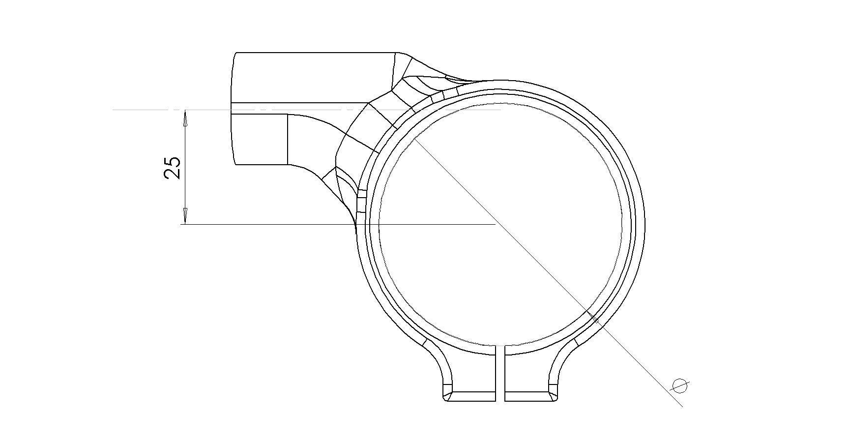 Offset do Guidão 25 Spider Racing Yamaha YZF-R6 RJ27 (17-25) 50.25.50 