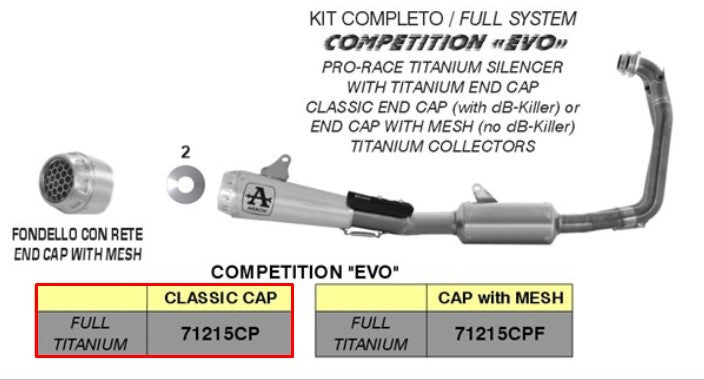 Sistema de escape completo Arrow Competition EVO Titanium para Aprilia RS 660 (20-24) 71215CP 