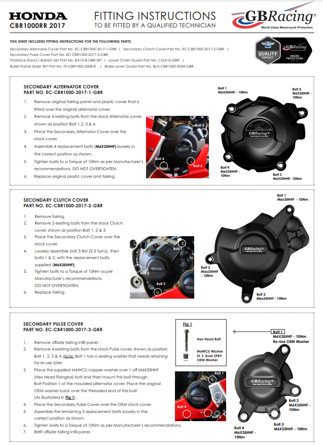 Protetor de luzes capa de proteção GBRacing Honda CBR 1000 RR SC77 (17-19) 