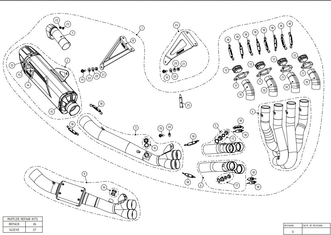 Linha de Evolução Akrapovic (Titânio) Honda CBR 1000 RR-R SC82 (20-23) S-H10E3-APLT 