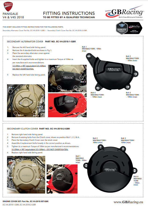 Protetor de embreagem capa de proteção GBRacing Ducati Panigale V4/S (18-24) 