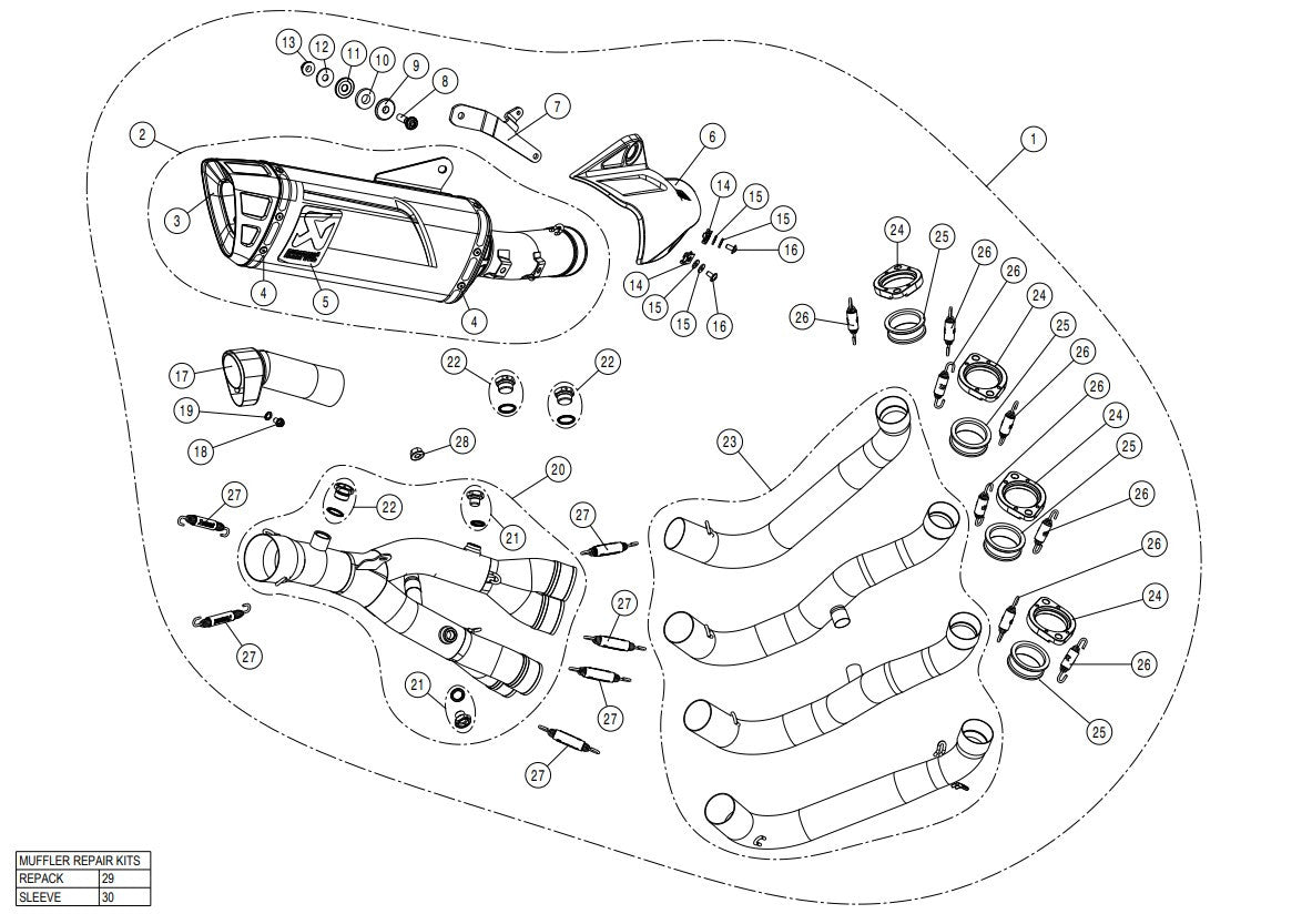 Linha de Corrida Akrapovic (Aço Inoxidável) Yamaha YZF-R1/M (15-25) S-Y10R15-APLT 
