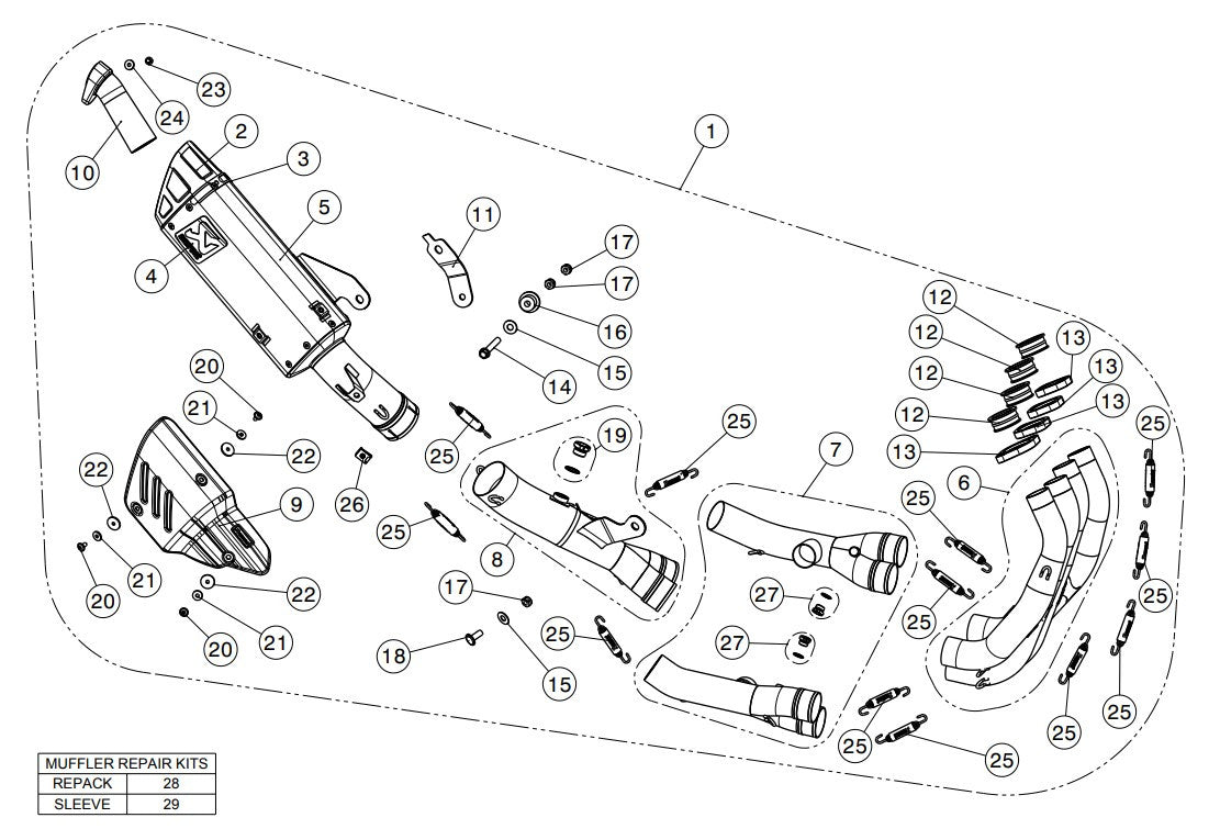 Linha de Evolução Akrapovic (Titânio) Yamaha YZF-R6 (08-25) S-Y6E9-APT 