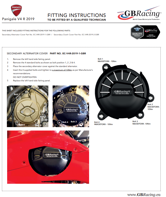 Protetor de luzes, cobertura de proteção GBRacing Ducati Panigale V4 R (19-24) 